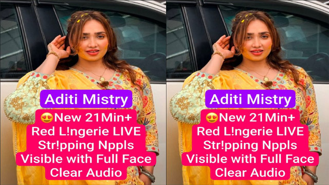 Aditi Mistry New Red Lngrie Live 21Min Stripping Npples