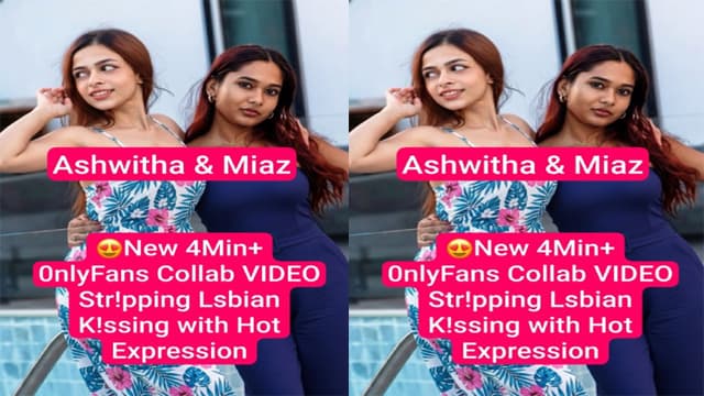 Ashwitha & Miaz Collab – Lesbian Boobs Pussy Show MMS