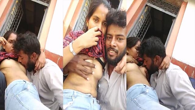 Boyfriend Sucking Lovers Boobs Outdoor Video HD