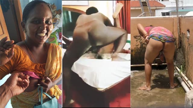 Tamil Aunty Boobs Pressed On Rooftop Threesome Fucking Video Free
