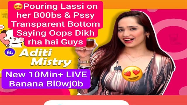 Aditi Mistry New Live Banana Blowjob Pouring Lassi on Her Boobs Mms