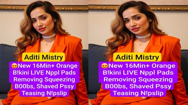 Aditi Mistry Nude – Orange Bikini Tease Hard MMS