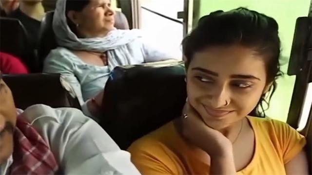 Villager Grabbed Modern Girl Breasts In Moving Bus